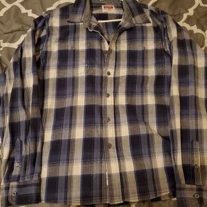 XL Wrangler button down. Blue Plaid.